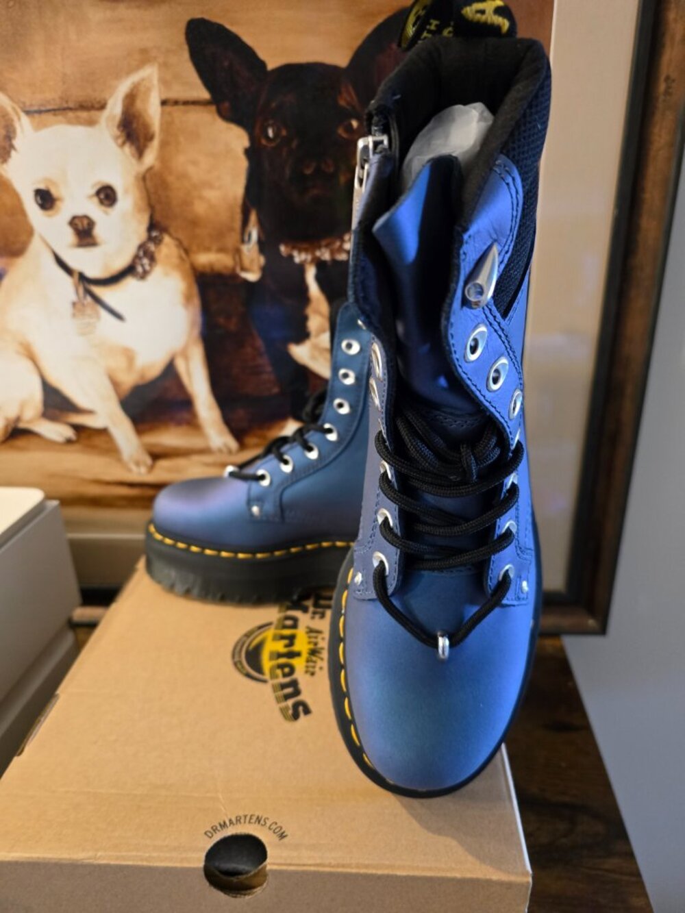 Dr. Martens Jadon II Hardware HDW Platforms Deep Blue Women's Sz 6 US NEW - Picture 2 of 16